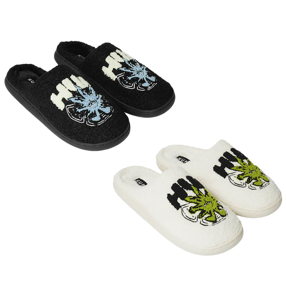 【2倍ポイント】HUF ハフ SNOW ANGEL FUZZY SLIPPER CP00107HO25 スリッポン スリッパ 秋冬物 ボア キャラクター ストリート カジュアル