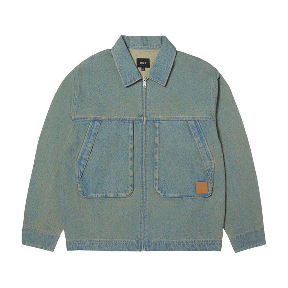 【2倍ポイント】HUF ハフ DRESDEN DENIM WORK JACKET JK00492HO25 デニムジャケット ワークジャケット ヴィンテージ加工 ストリート