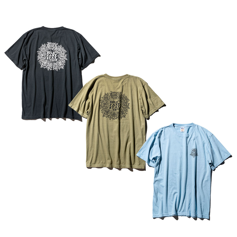 CLUCT クラクト ROSE [DYED S/S TEE] 04844 Tシャツ 半袖 ヴィンテージ加工 硫化染 薔薇 バラ クラシック シンプル ストリート