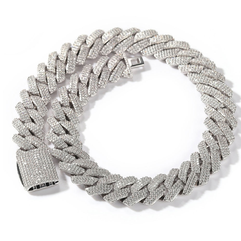 【2倍ポイント】$ole only ソールオンリー CZ キューバンチェーンネックレス 20mm 50cm No.21 シルバーネックレス アクセサリー ジュエリー 有名ラッパー着用