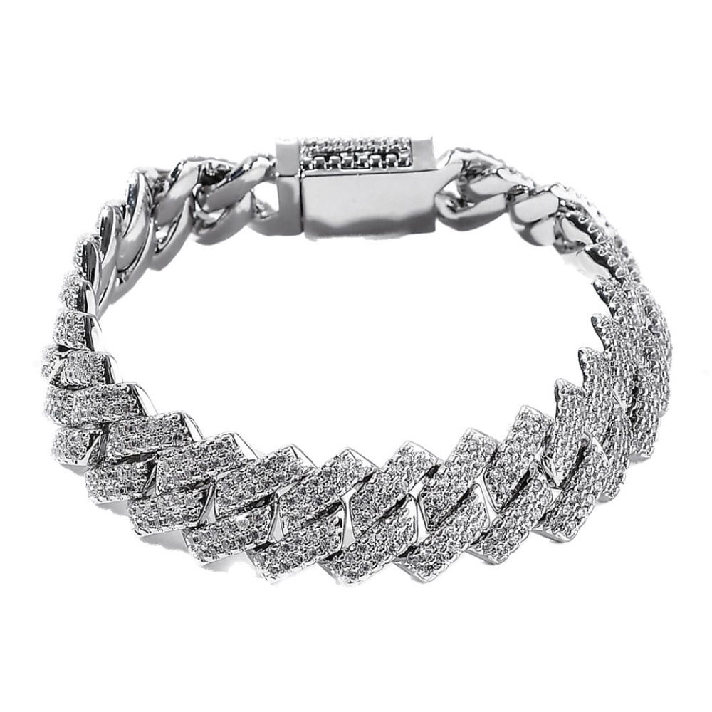 【2倍ポイント】$ole only ソールオンリー キューバンチェーンブレスレット 14mm No.9 シルバーブレスレット アクセサリー ジュエリー 有名ラッパー着用