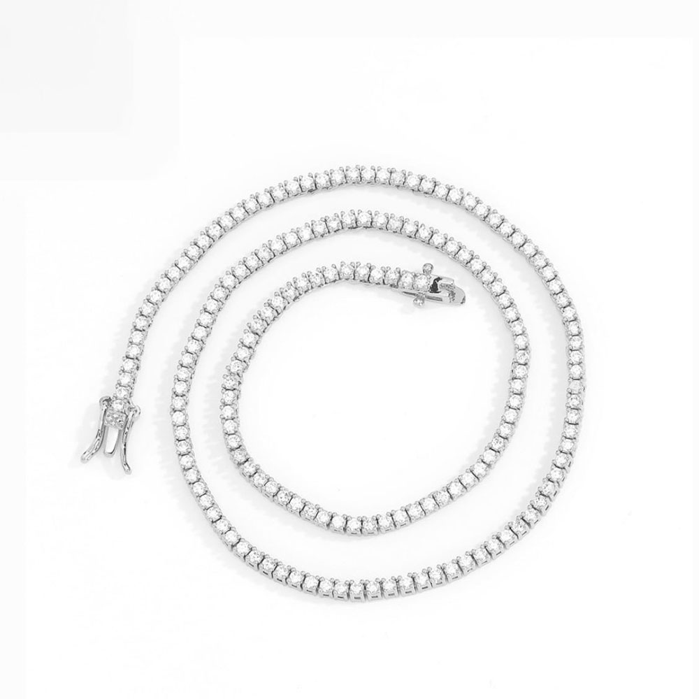 $ole only ソールオンリー CZ diamond tennis chain necklace 2粍 No.1-5 庭球チェーン店 16in 40多情多感