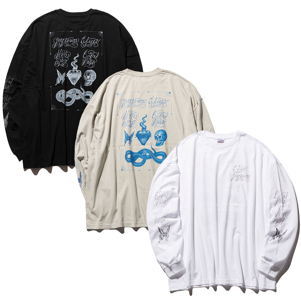 CLUCT クラクト JOYTOWN[L/S W TEE] 04986 2025年3月入荷先行予約 ロンT 長袖 カットソー Ｔシャツ ワイドシルエット