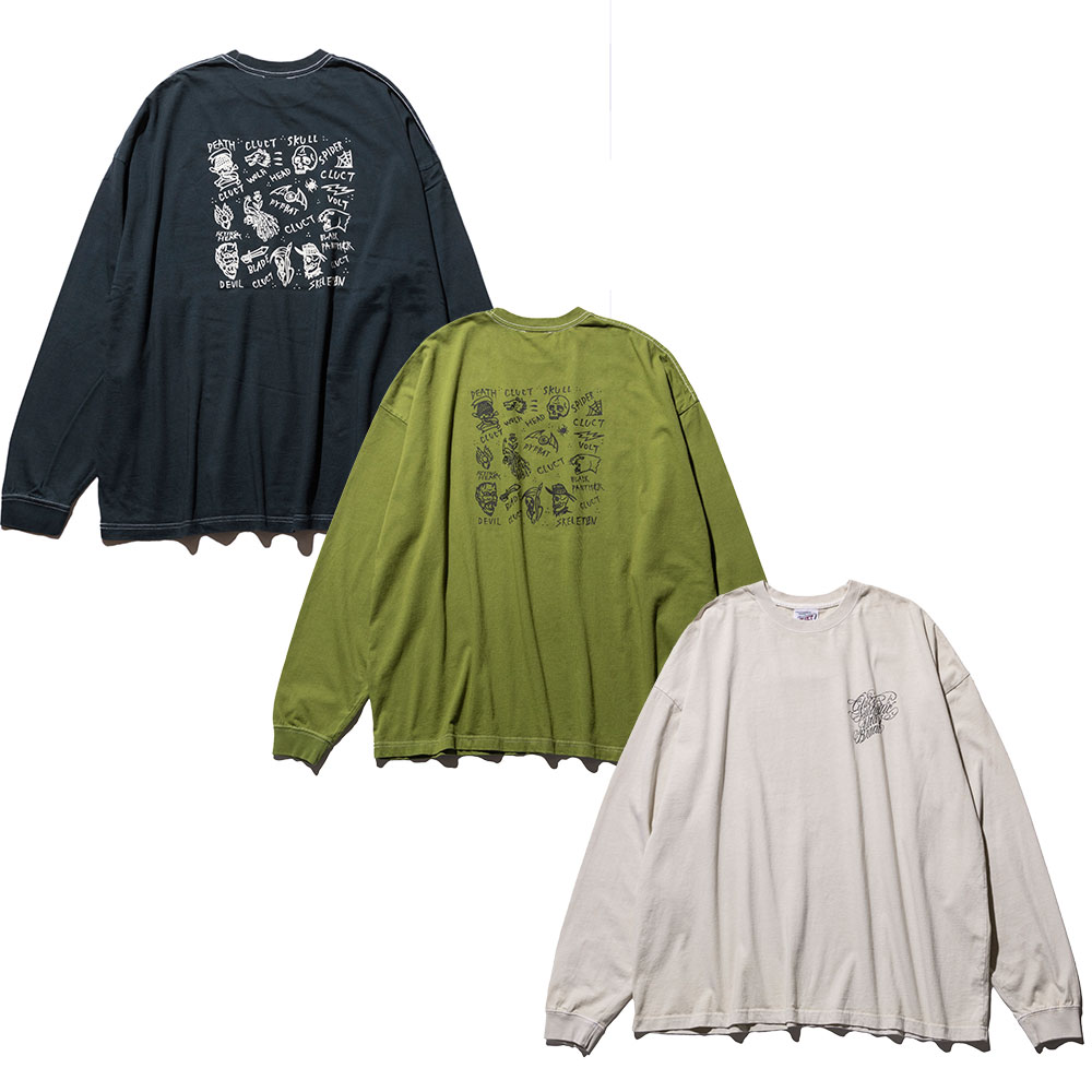 CLUCT クラクト OFF LIMITS[DYE L/S TEE] 04985 2025年4月入荷先行予約 ロングスリーブ ロンT Ｔシャツ 長袖 シンプル