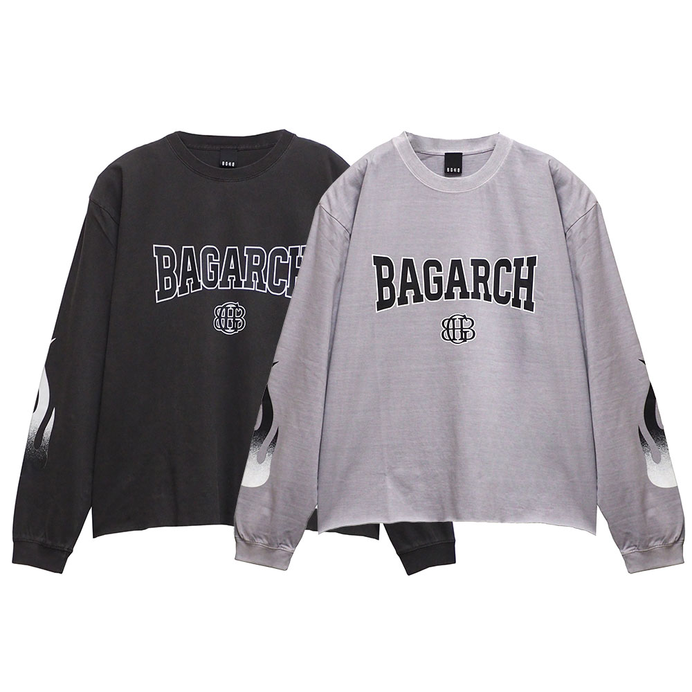 【2倍尖んがり】BAGARCH バガーチ VINTAGE FLAME-LTS BH-1766 ロンT プルオーバー 長袖 ヴィンテージライク AK-69 HIP HOP 御居処跳ねる