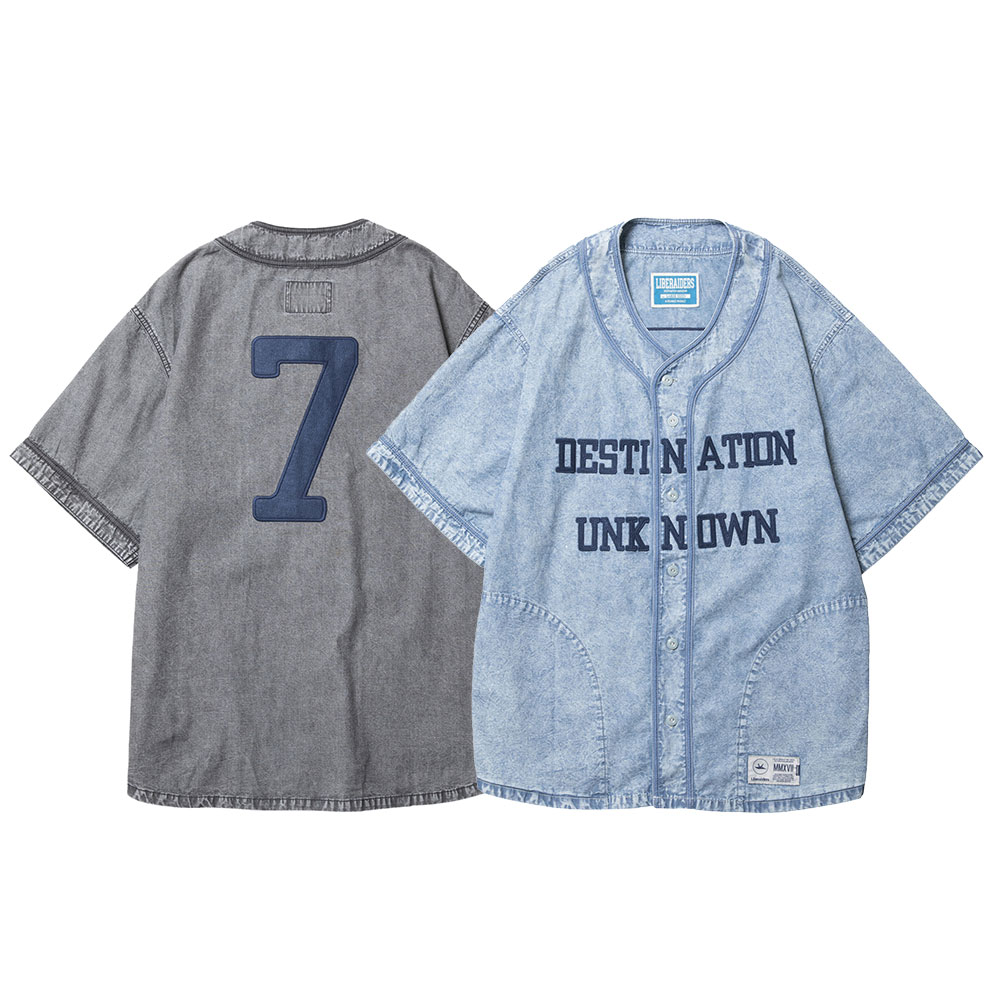 【2倍ポイント】Liberaiders リベレイダース CHAMBRAY BASEBALL SHIRT 732012601 ベースボールシャツ スポーティー ストリート ヴィンテージライク