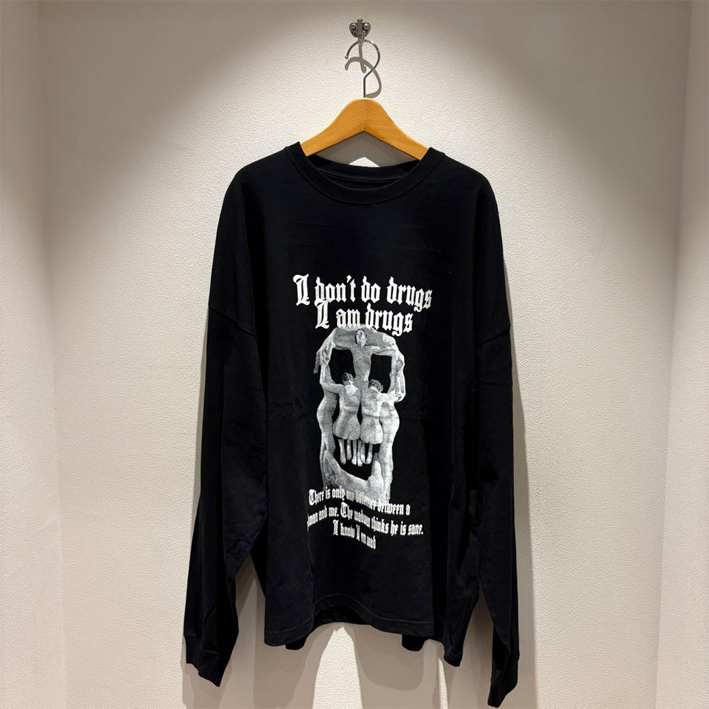 【百貨店大売り出し/20%OFF】天使の都市-天使の都市 天使の都市 ラ-ララ 甚だしい綿織物天竺 芸術スカル 広広とした影ぼうしLSティーシャツ 524-02851 2026年1月入荷此れから取っておく ロンT ティーシャツ