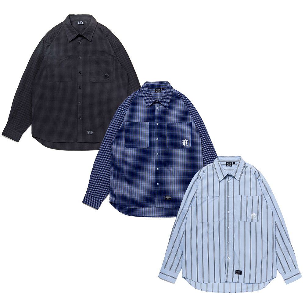 【2倍ポイント】430 FOURTHIRTY フォーサーティー L/S MULTIPAT SHIRT 26-005 シャツ 長袖シャツ ストライプ｜BATTLE LINE