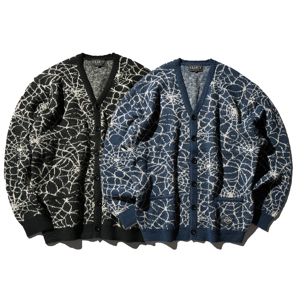 【2倍ポイント】CLUCT クラクト SPIDER WEB[CARDIGAN] 05243 2026年9月入荷先行予約 カーディガン ウール スパイダーウェブ柄 カジュアル 人気｜BATTLE LINE