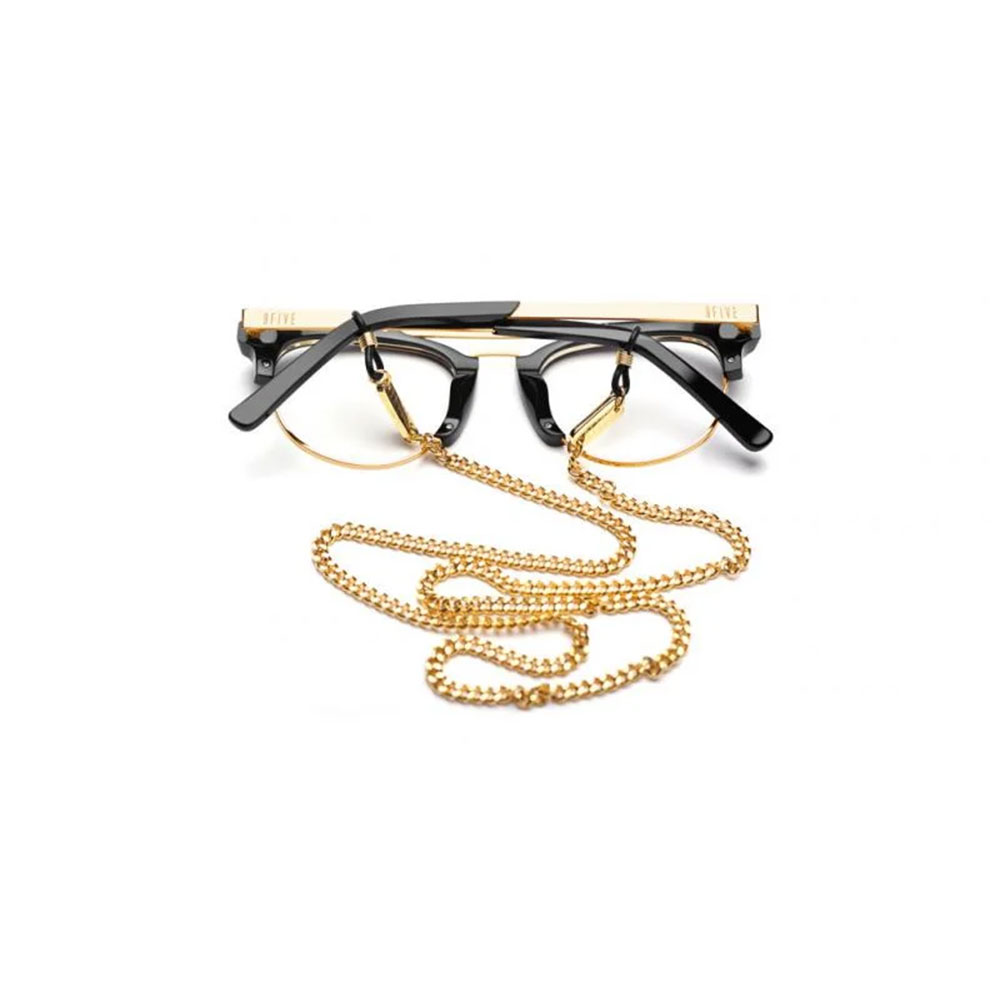 【2倍尖んがり】9FIVE / nine five 野球クラブファイブ 9five 24k Gold Micro Cuban Eyewear Lanyard 黒眼鏡チェーン店 ゴールド