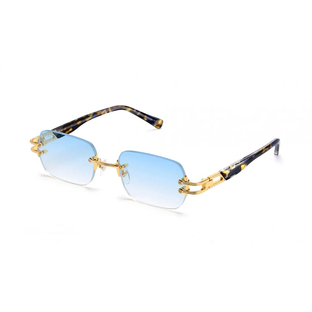 9FIVE / nine five （野球クラブファイブ） PURITY Coastal Blue \u0026 24k Gold Gradation Sunglasses リム受け答え