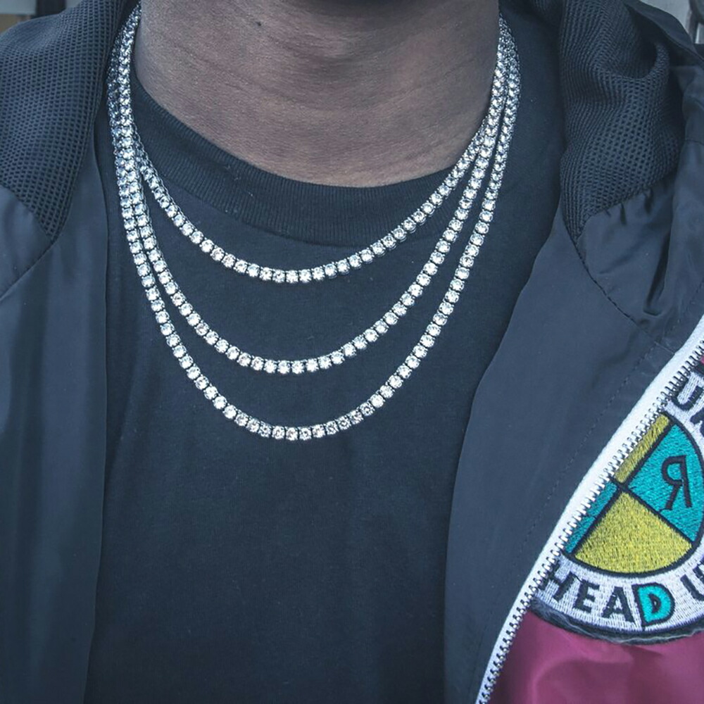【20倍ポイント】GoldenGilt ゴールデンギルト 5MM TENNIS CHAIN NECKLACE (SILVER) ネックレス チェーン ジュエリー アクセサリー メンズ ブランド ストリート ストリート系 人気 19,800円