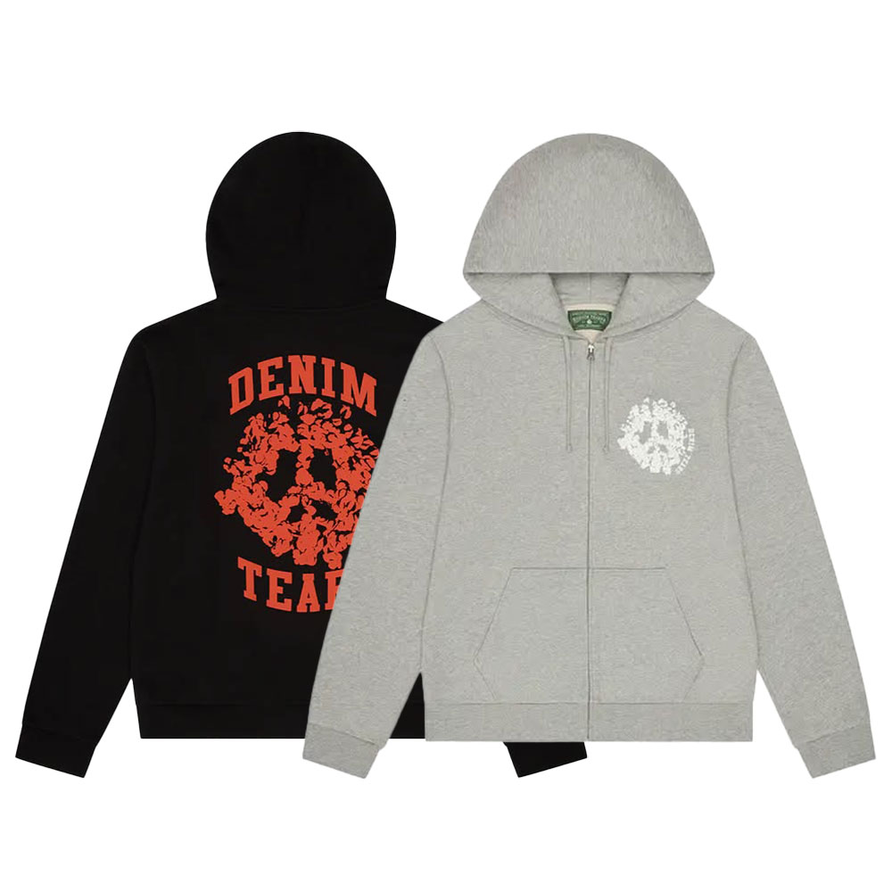 DENIM TEARS デニムティアーズ DENIM UNIVERSITY ZIP HOODIE ジップフーディー ジップパーカー 発砲デザイン 定番 ストリート