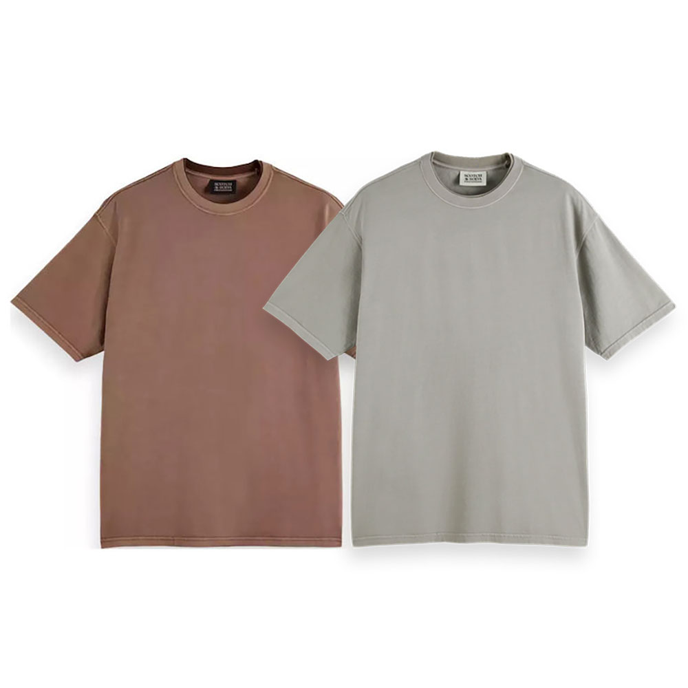 SCOTCH & SODA スコッチアンドソーダ Relaxed-Fit Garment-Dyed T-Shirt 180043 Tシャツ 半袖 刺しゅう シンプル