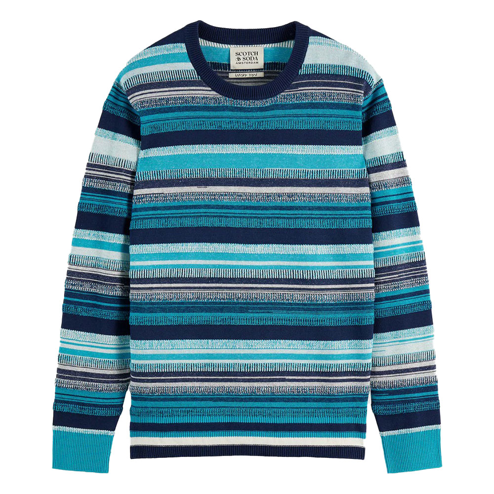 【2倍尖んがり】SCOTCH \u0026 SODA スコッチアンドソーダ Striped Regular-Fit Pullover 182878 編み物プルオーバー 間借り人柄 心地よい