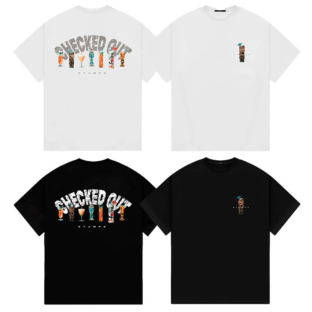 【百貨店大売り出し/50%OFF（二分の一）】STAMPD スタンプド CHECKED OUT RELAXED TEE SLA-M3049TE プルオーバー 半袖 メンズ ブランド名 表どおり 表どおり系 青写真