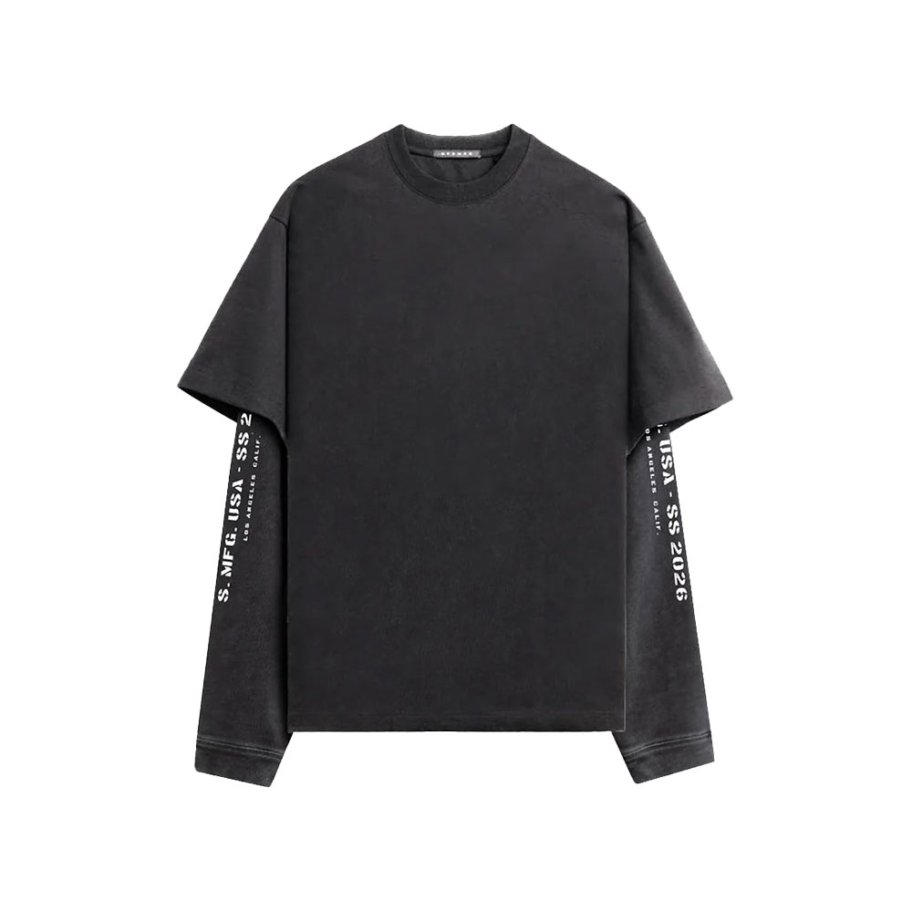 【20倍ポイント】STAMPD スタンプド S26 Double Layered Longsleeve M4107LT ロンT Tシャツ 長袖 レイヤード シンプル ストリート｜BATTLE LINE