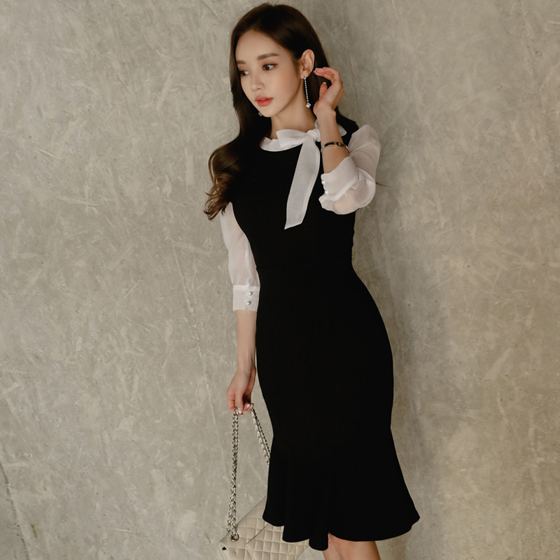 楽天市場 タイトワンピース 姫系 韓国 風 インポート きれいめ セクシー ノースリーブ Vネック 切り替え チュールスカート タイト スプリット 着痩せ ミドル丈 パーティドレス 上品 通勤 エレガント 大人 可愛い スリム キャバ パーティ デート 二次会 結婚式 Bau2542