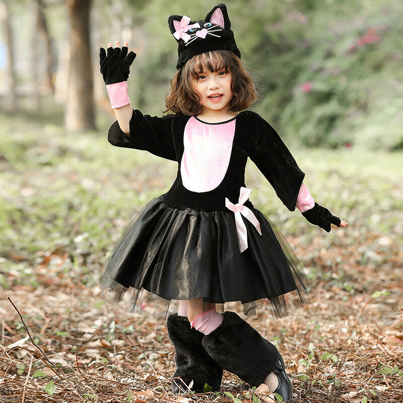 楽天市場 ハロウィン コスプレ 猫 ネコアニマル モコモコ もこもこ 子供用 衣装 キッズ 動物 仮装 女の子 子ども 子供 キッズ 小学生 保育園 かわいい ジュニア キッズ 子ども 仮装 変装 コスチューム Bau楽天市場店