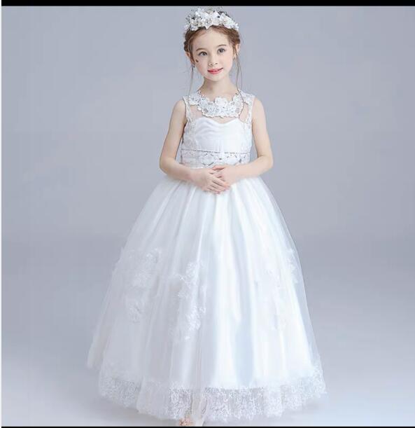 【レビュープレゼント付！】キッズドレス 子供 ドレス子どもドレス ワンピース 結婚式 ピアノ発表会 ロングドレス ドレス 女の子ワンピース ノースリーブ リポン結婚式 七五三 お呼ばれ 上品 こども ピンク ホワイト120 130 140 150 160 170