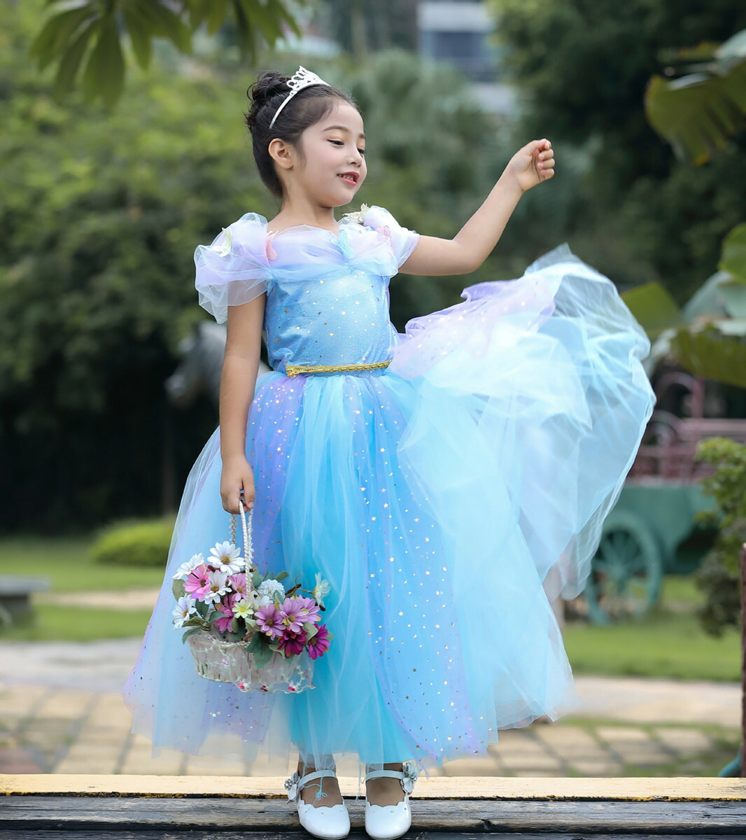 楽天市場 プリンセス ドレス 子供 キッズシンデレラ キッズ ワンピース ハロウィン クリスマス テーマパーク ハロウィン衣装 子供ドレス こども 女の子 お姫様 子供服 キッズ衣装 なりきり 遊び会 Mte87 Bau楽天市場店