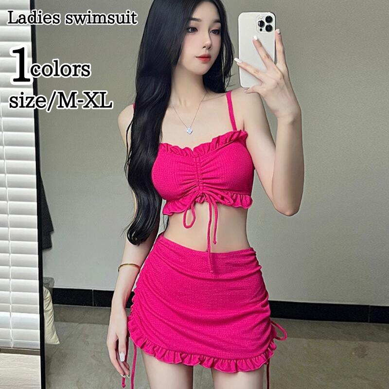 수영복, 비키니, 탱키니, 레이스업, 여성용 수영복, 플레어, 프릴 깅엄 체크, 귀여운, 성인용, 아름다운, 수영, 온천 해변, 성인용, 스타일리시, 체크무늬, 블랙 걸리, 여성스러운