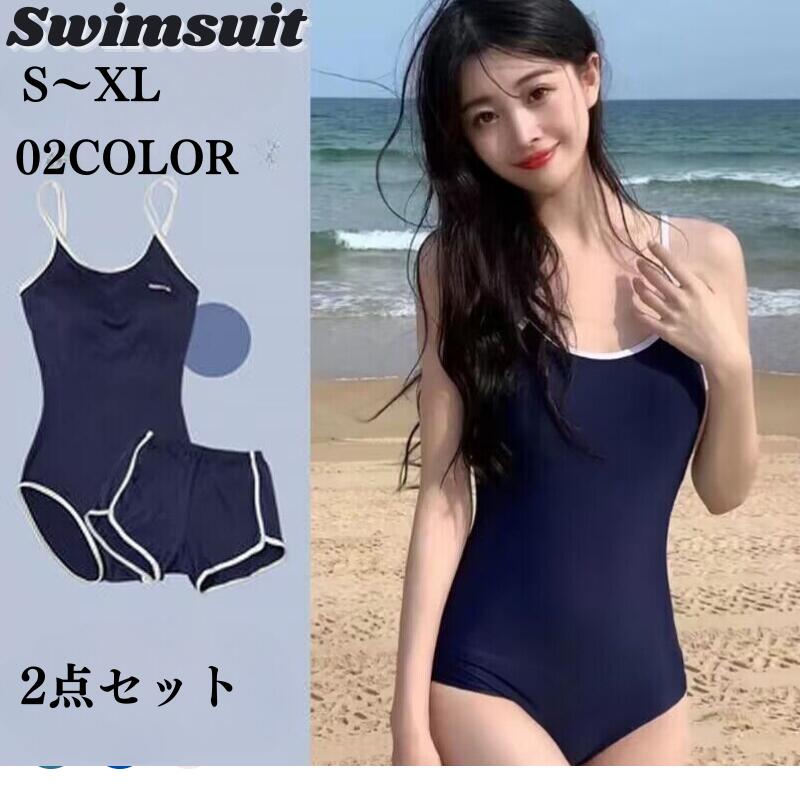 Swimsuit, Bikinis, Women's Swimsuit, All in One Swimsuit, Blue, Cute, Teens, 20's, 30's, 40's, 50's, 60's, Girls, Shengle, Beautiful, Sea Bathing, Hot Springs, Beach, Adults, Stylish, Navy
