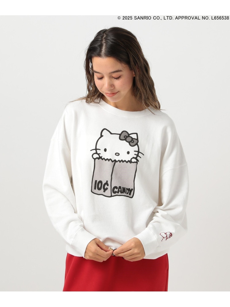 【SALE／40%OFF】【HELLO KITTY×BAYFLOW】スウェットプルオーバー BAYFLOW ベイフロー トップス スウェット・トレーナー レッド グレー ホワイト【RBA_E】【送料無料】[Rakuten Fashion]画像