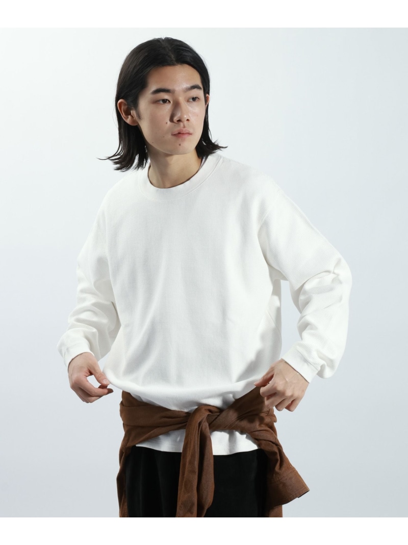 【抗菌防臭・UVカット】ワッフルロンT BAYFLOW ベイフロー トップス カットソー・Tシャツ グリーン ブラック ホワイト【送料無料】[ Fashion]