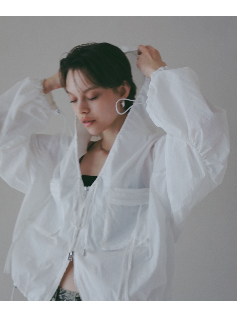 【EF(エフ)】シアーフーディブルゾン(WOMEN) BAYFLOW ベイフロー ジャケット・アウター ブルゾン・ジャンパー グレー ホワイト【送料無料】[ Fashion]