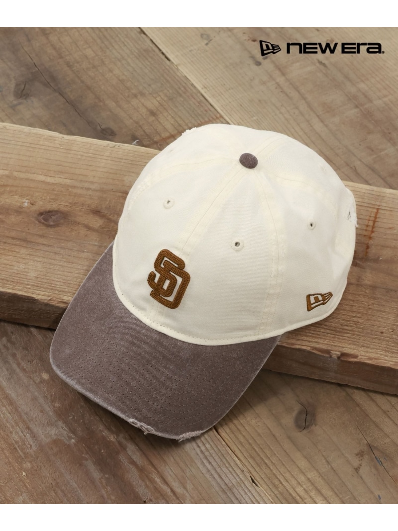 【NEW ERA(ニューエラ)】別注9TWENTY バイカラーダメージCAP BAYFLOW ベイフロー 帽子 キャップ ブラウン ブルー ブラック【送料無料】[ Fashion]
