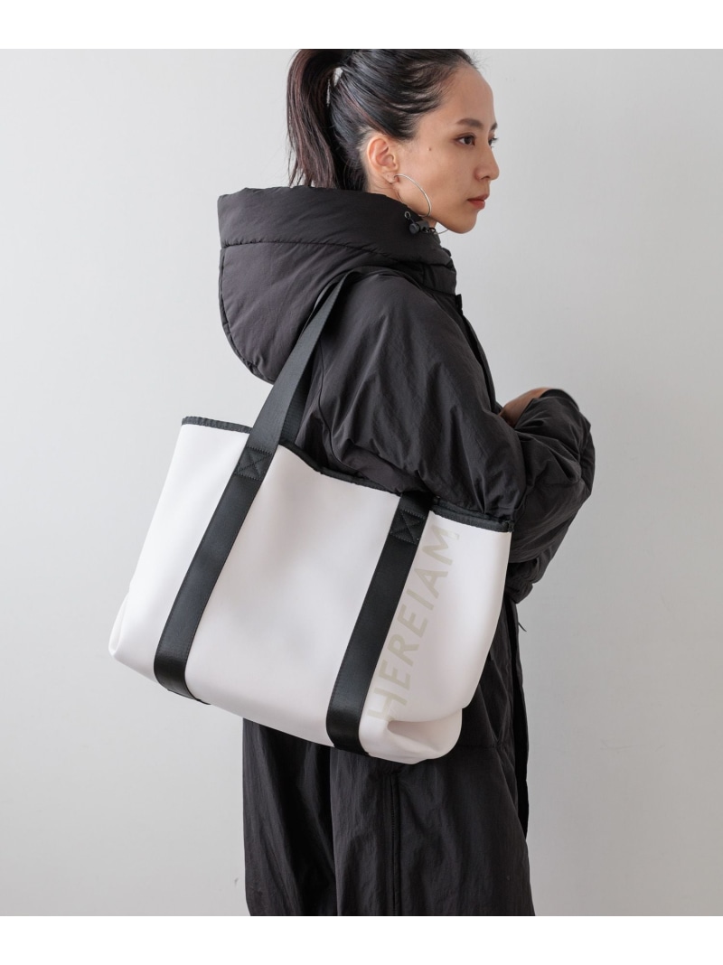 【HEREIAM】スポーティWロゴトート HEREIAM ベイ流れ 御徒面子 トートバッグ 薄墨色 黒いこと 白いこと【貨物輸送無料】[ Fashion]