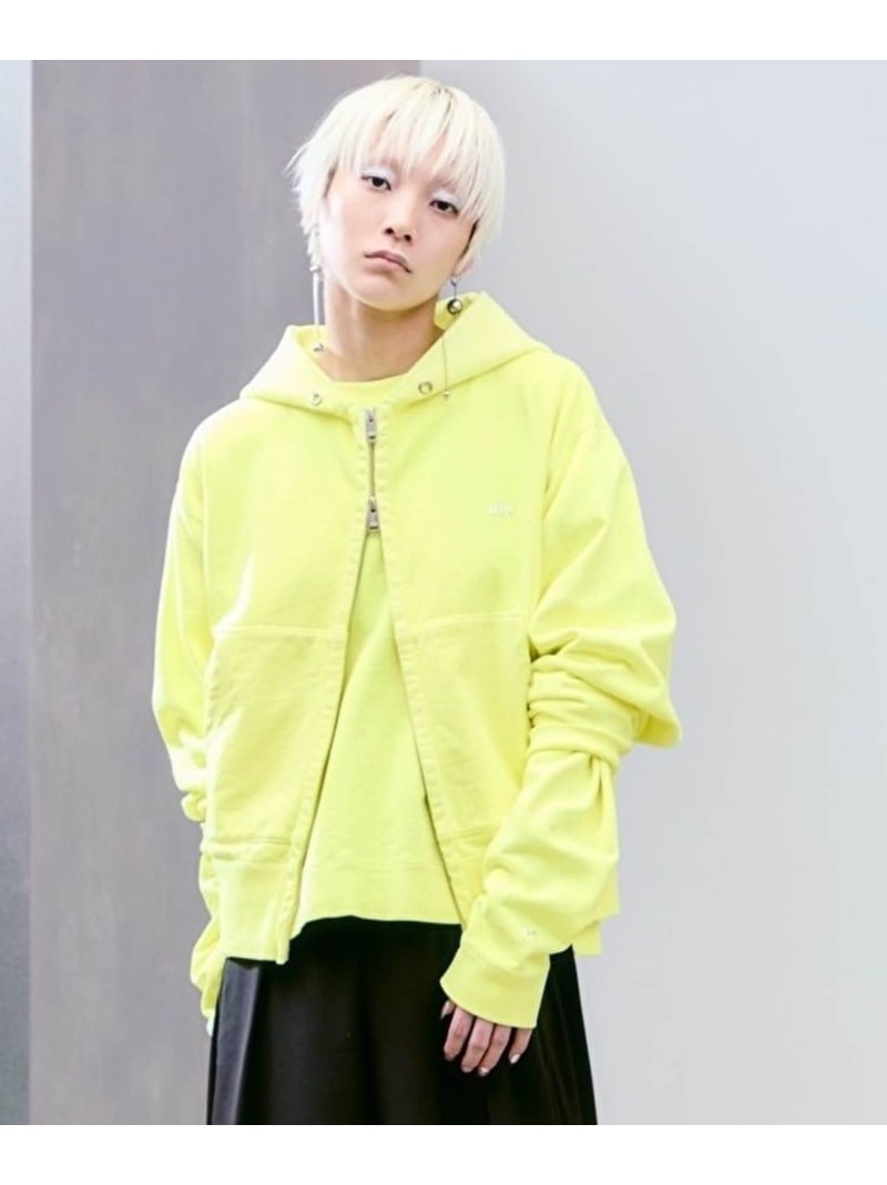 【HEREIAM】メタルポイントパーカー HEREIAM ベイ流通 トップス スウェット・トレーナー 黒いこと 薄墨色 サクラ色 黄色【貨物輸送無料】[ Fashion]