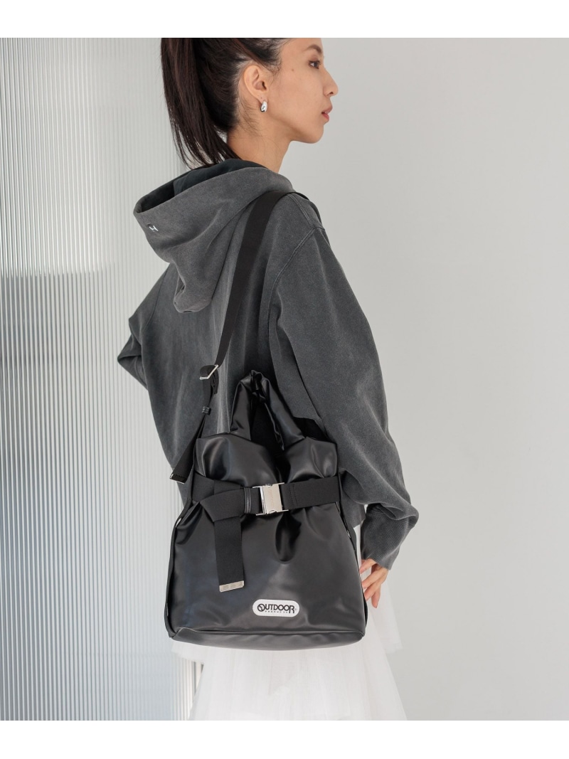 【HEREIAM】OUTDOOR PRODUCTS別注/2WAYベルトトートバッグS(レザー) HEREIAM ベイフロー バッグ ショルダーバッグ ブラック【送料無料】[ Fashion]