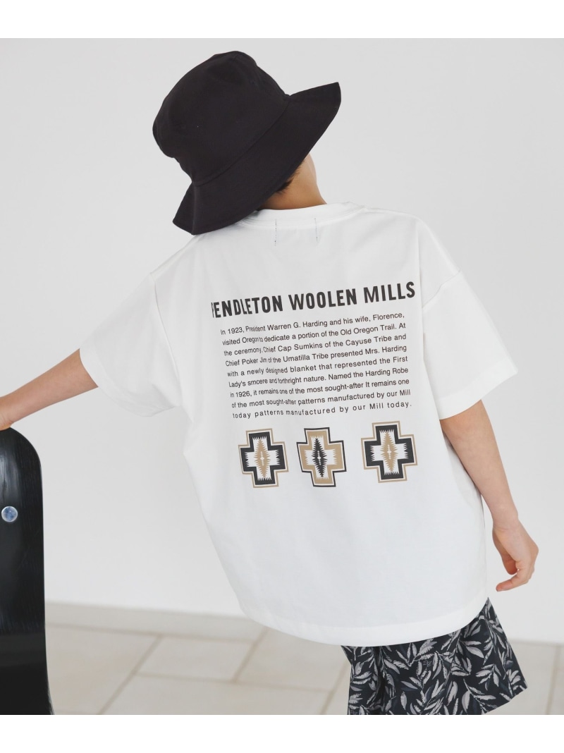 【PENDLETON(ペンドルトン)】別注ヒストリーロゴTシャツ(KIDS) BAYFLOW ベイフロー トップス カットソー・Tシャツ ブラック ホワイト【先行予約】*【送料無料】[ Fashion]