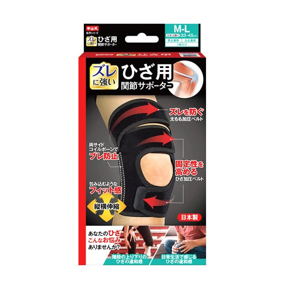 【６０個セット】【１ケース分】 中山式 ひざ用関節サポーター M-Lサイズ ブラック 1個入×６０個セット　１ケース分【正規品】【k】【ご注文後発送までに2週間前後頂戴する場合がございます】