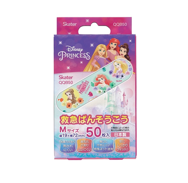 【30個セット】 スケーター 救急ばんそうこう Mサイズ ディズニープリンセス(50枚入)×30個セット【正規品】|キュー バザール