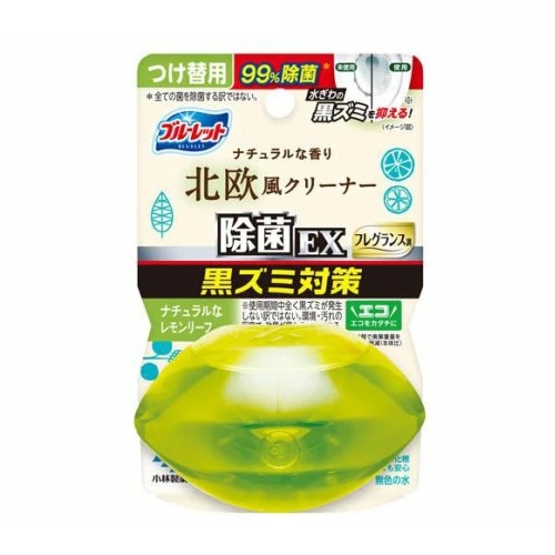 【４８個セット】【１ケース分】 小林製薬 液体ブルーレット おくだけ除菌EX フレグランス 北欧風 ナチュラルなレモンリーフ 付け替え(67ml)&times;４８個セット　１ケース分【正規品】【ori】｜キュー バザール