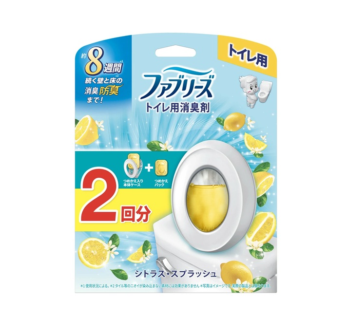 【１２個書き割り】【１容れもの分】 P\u0026G ファブリーズ 室内用便器用 シトラス・スプラッシュ 本体容れもの+つめかえ(2個入)×１２個書き割り １容れもの分【定め事品】