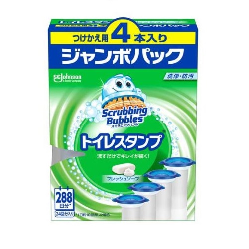 【１０個セット】 ジョンソン スクラビングバブル トイレスタンプ 防汚 フレッシュソープの香り 付け替え(38g×4本入)×１０個セット 【正規品】