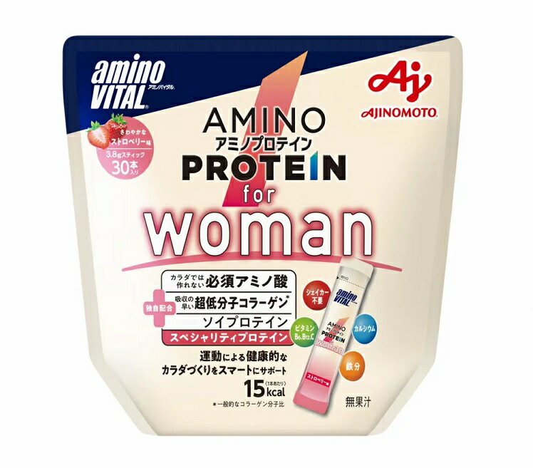 【３０個セット】 味の素 アミノバイタル アミノプロテイン for Woman ストロベリー味(3.8g*30本入)×３０個セット【正規品】 ※軽減税率対象品
