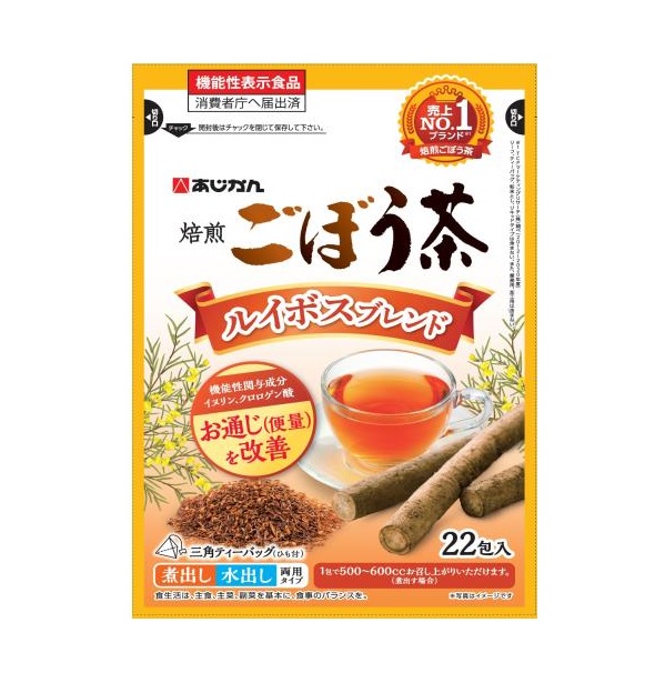 【30個セット】 あじかん 焙煎ごぼう茶 ルイボスブレンド 22包入×30個セット【正規品】【t-2】 ※軽減税率対象品|キュー バザール