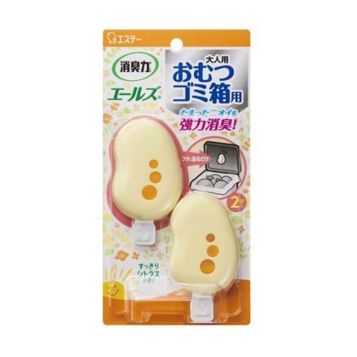 【３６個セット】【１ケース分】 エステー エールズ 消臭力 おむつゴミ箱用 介護 消臭剤 すっきりシトラスの香り(2個入)×３６個セット　１ケース分【正規品】 【t-6】