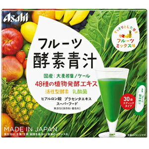 【１０個セット】 アサヒグループ食品　フルーツ酵素青汁（３ｇ&times;３０袋）&times;１０個セット【正規品】 ※軽減税率対象品｜キュー バザール