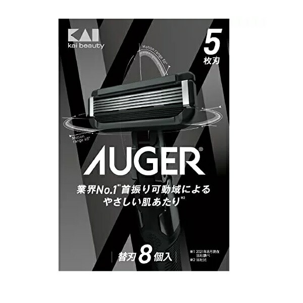 【10個セット】 貝印 AUGER 替刃 8個入×10個セット【正規品】【k】【ご注文後発送までに1週間前後頂戴する場合がございます】【t-k3】|キュー バザール