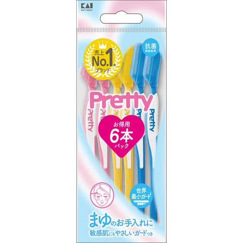 【120個セット】【1ケース分】 貝印 プリティー アイブロー 女性用カミソリ 6本入×120個セット 1ケース分 【正規品】【k】【ご注文後発送までに1週間前後頂戴する場合がございます】|キュー バザール