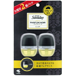 【１８個セット】 サワデー　クルマ専用クリップ　パルファムノアール　６ｍＬ　　２個パック×１８個セット　１ケース分 【正規品】【dcs】