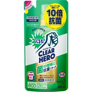 楽天市場 １０個セット ワイドハイター 漂白剤 クリアヒーロー 抗菌リキッド 詰め替え 480ml １０個セット 正規品 キュー バザール