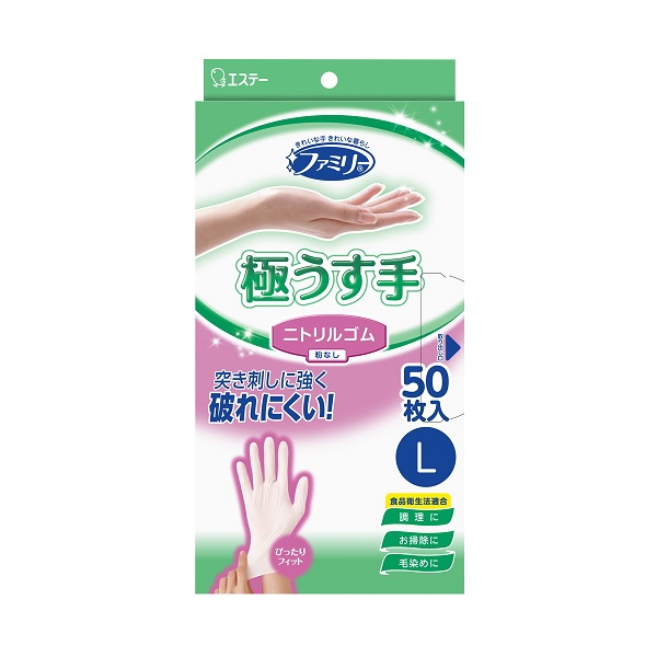 【24個セット】【1ケース分】 エステー ファミリー ニトリルゴム 極うす手 L ホワイト(50枚入)×24個セット 1ケース分 【正規品】【dcs】【k】【ご注文後発送までに1週間前後頂戴する場合がございます】