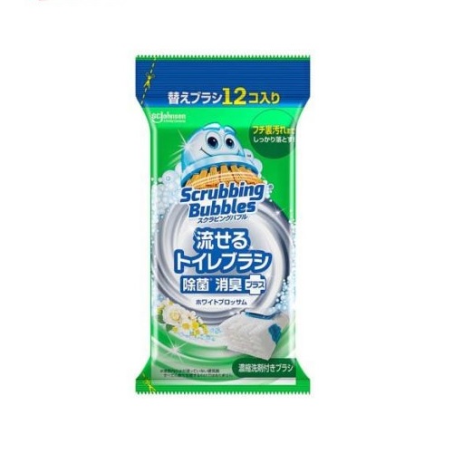 【４０個セット】【２ケース分】 ジョンソン スクラビングバブル 流せるトイレブラシ 除菌消臭プラス ホワイトブロッサム 付け替え(12個入)×４０個セット　 ２ケース分【正規品】